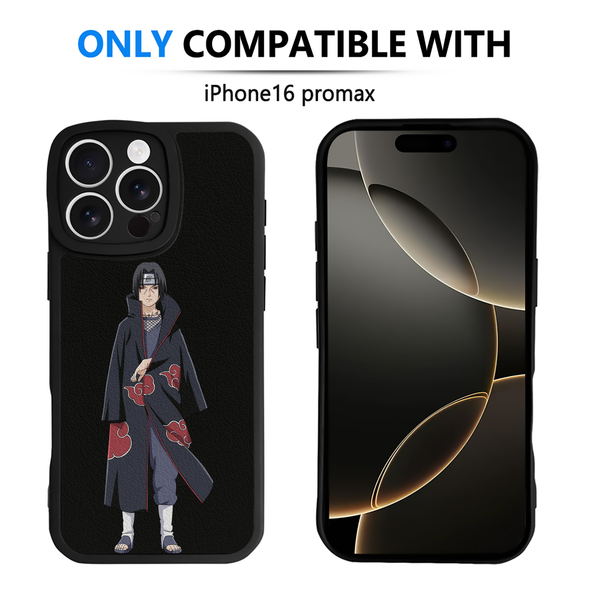（画像用） NARUTO -ナルト- うちは イタチ Uchiha Itachi 【iPhone 16シリーズ対応】シリコンスマホケース（レザー調） 材質：シリコン
